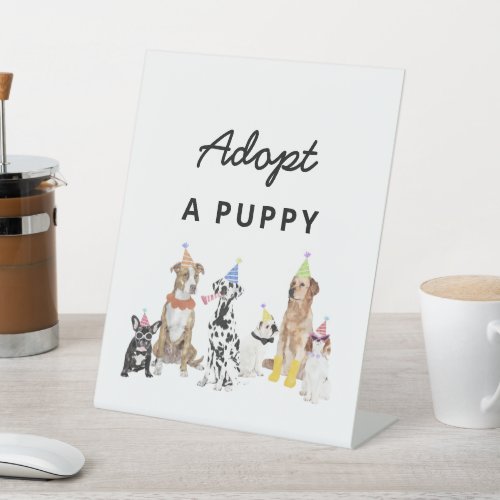 Dog Birthday Adopt A Puppy Party Sign