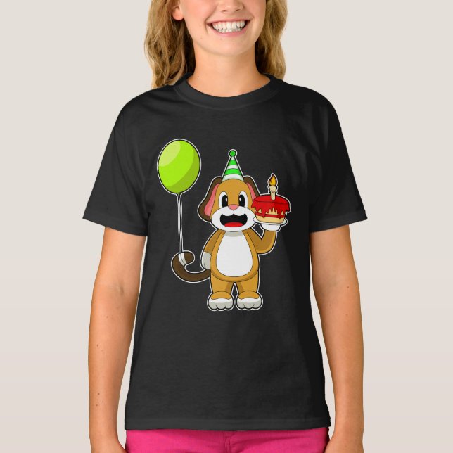 Dog Birthday Candle Cake T-Shirt (Front)