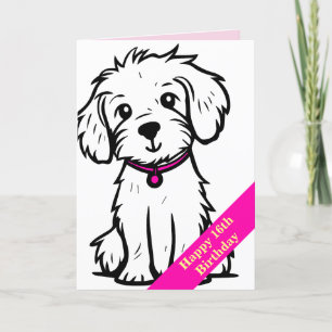 Dog Birthday Card, Happy 16th Birthday Card