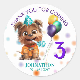 Dog Birthday Classic Round Sticker