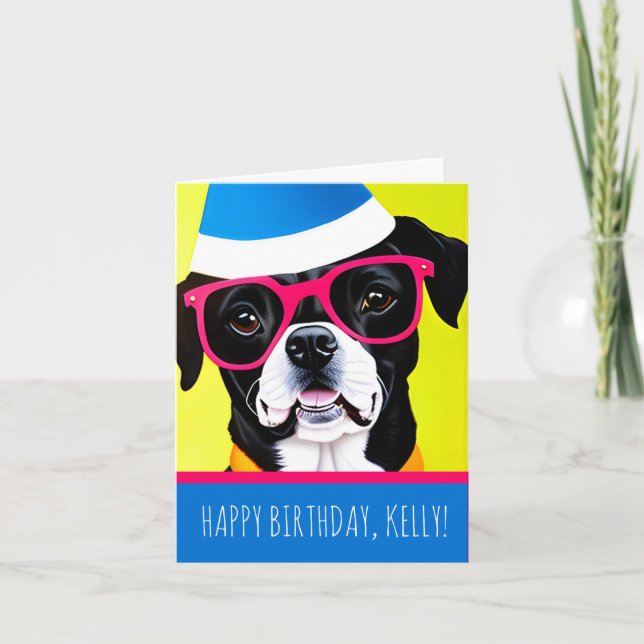 Dog Birthday Folded Greeting Card (Front)