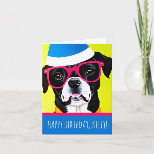 Dog Birthday Folded Greeting Card