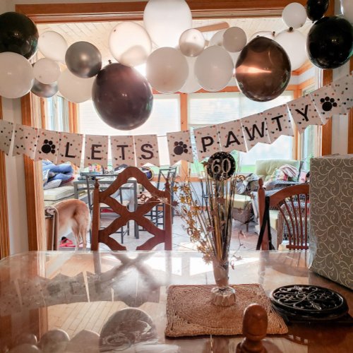 Dog Birthday Fun Polka Dot Paws Party Banner