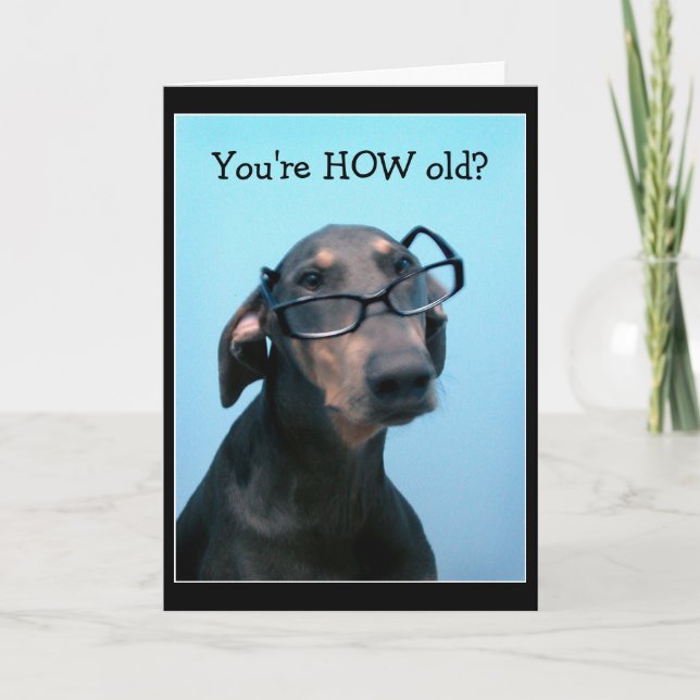 Dog birthday funny greeting card (Front)