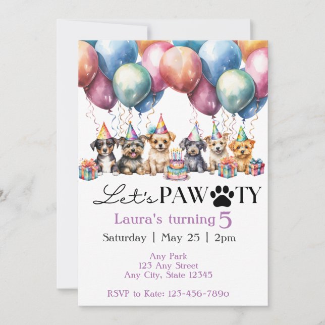 Dog Birthday Invitation (Front)