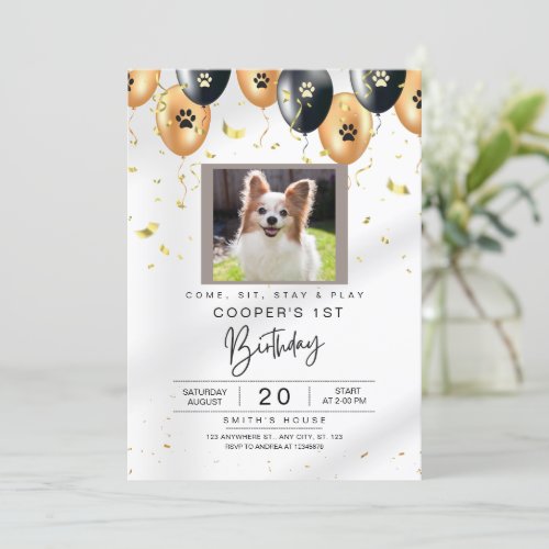 Dog birthday invitation