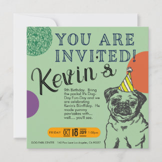 Dog Birthday Invitation Customizable