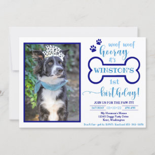 Dog Birthday Invitation   Doggy Invitation