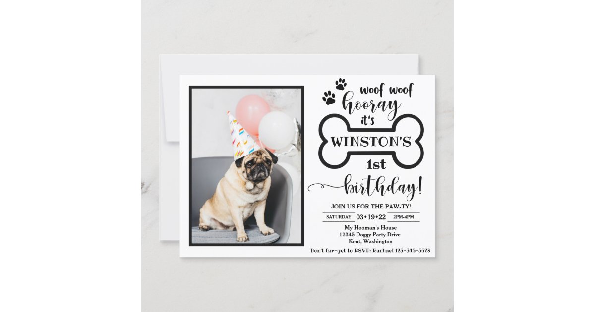 Dog Birthday Invitation | Doggy Invitation | Zazzle