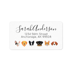 Dog Birthday Let's Pawty Return Address Label