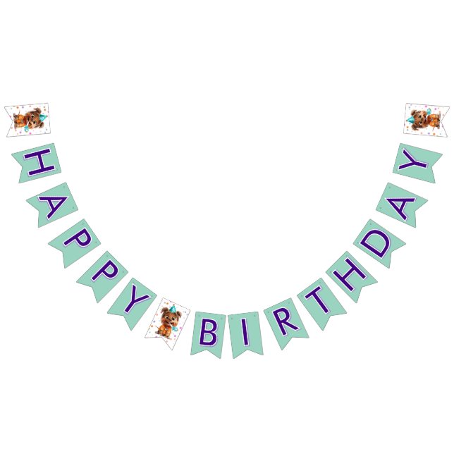  Dog Birthday Party Bunting Flags (All)