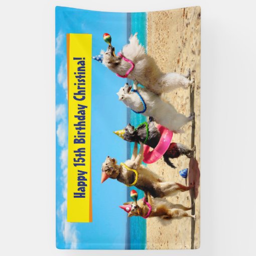 Dog Birthday Party Conga Line Banner Zazzle