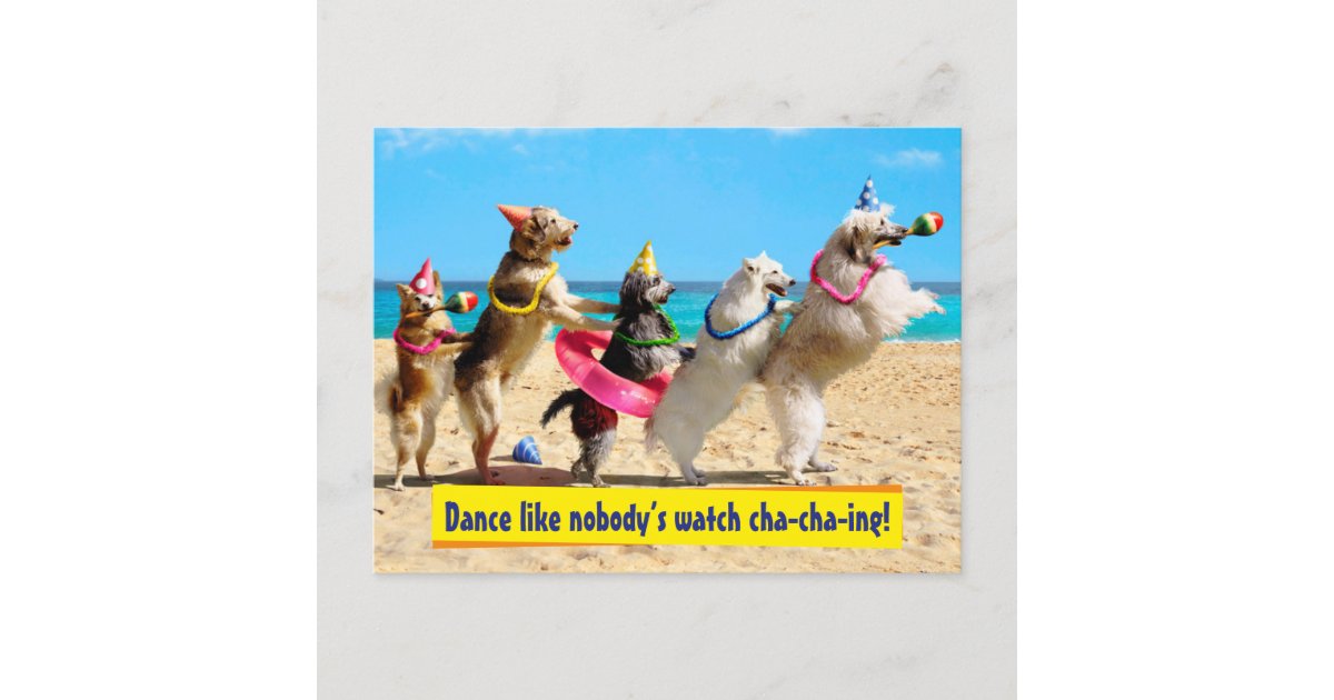 Dog Birthday Party Conga Line Invitation Postcard Zazzle