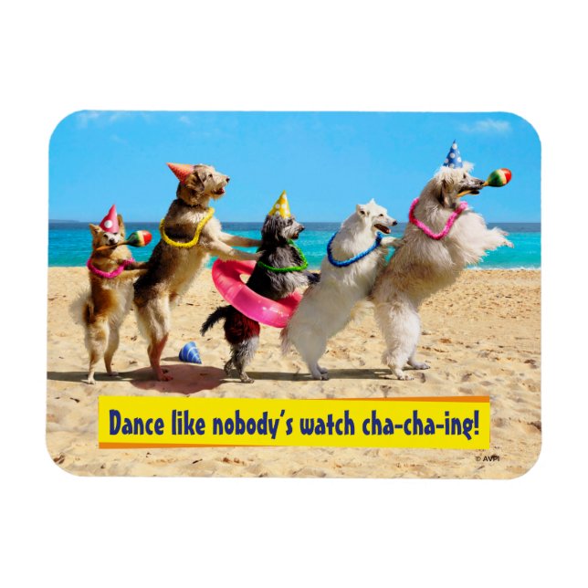 Dog Birthday Party Conga Line Magnet (Horizontal)