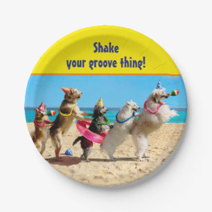Dog Birthday Party Conga Line Paper Plates
