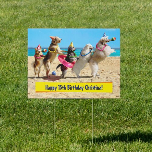 Dog Birthday Party Conga Line Sign