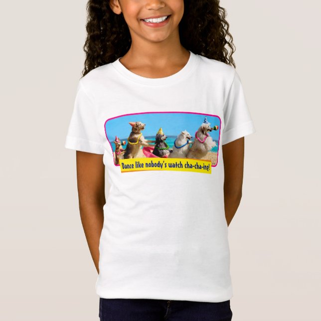 Dog Birthday Party Conga Line T-Shirt (Front)