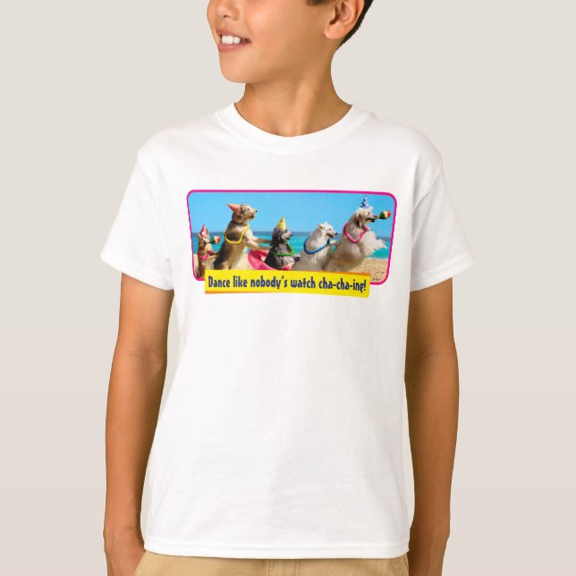 Dog Birthday Party Conga Line T-Shirt (Front)