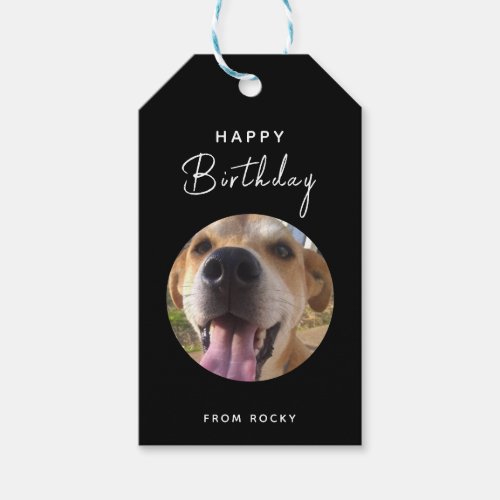 Dog Birthday Party Custom Pet Photo Gift Tags
