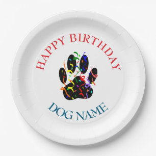 Dog Birthday Party Custom White Paper Plates