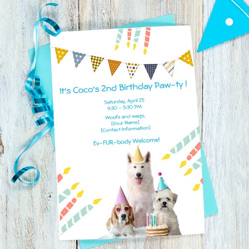 Dog Birthday Party For boy Puppy Invitation