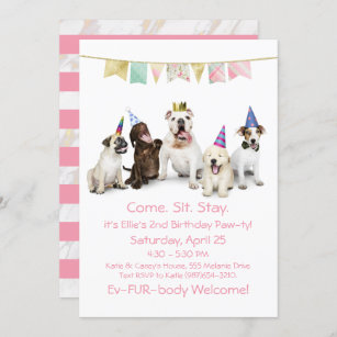 Funny Dogs Birthday Invitations Party Invites Personalised Any Age 30th 21st 
