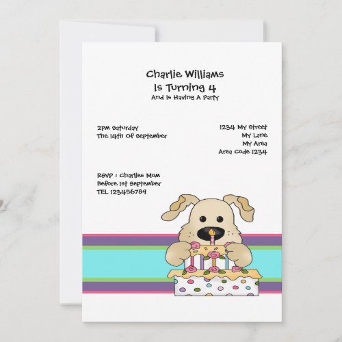 Dog Birthday Party Custom Announcements
