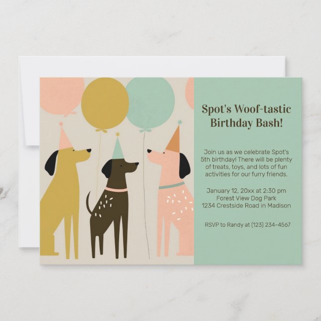 Dog Birthday Party Invitation (Front)