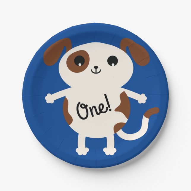 Dog Birthday Party Kids Paper Plates (Front)