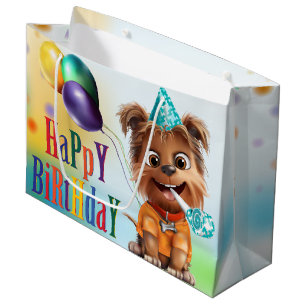 Dog Birthday Party Large Gift Bag