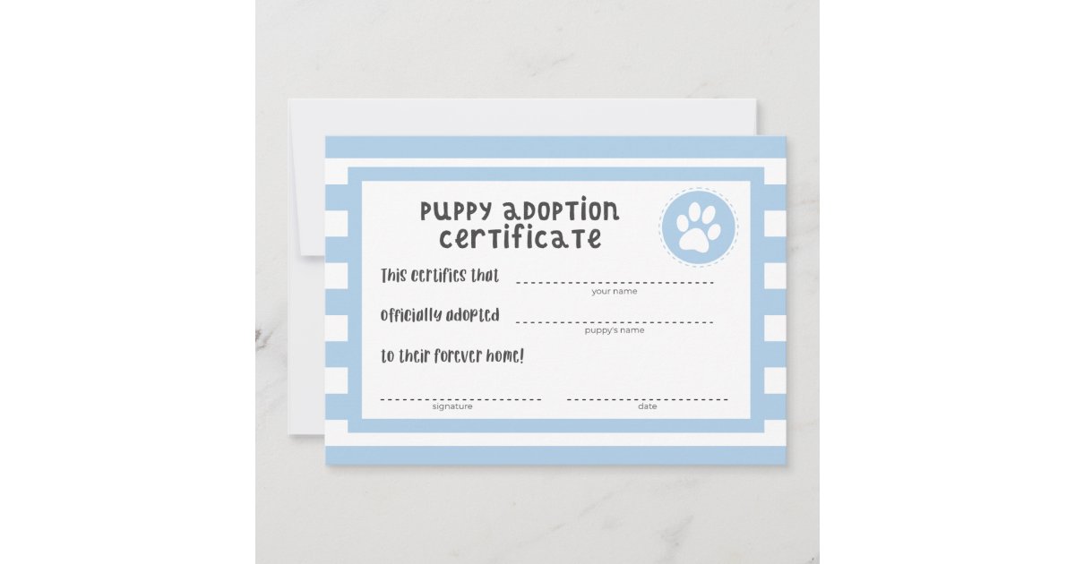 Dog Birthday Party | Puppy Adoption Certificate | Zazzle