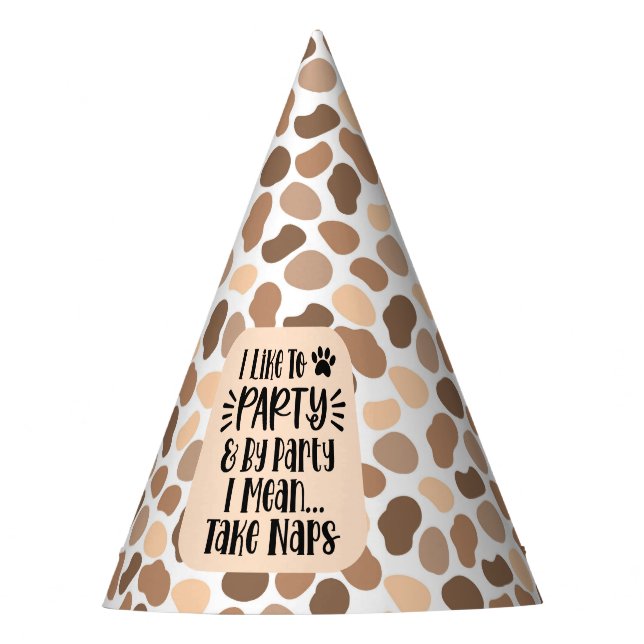 Dog Birthday Party with funny quote  Party Hat (Front)