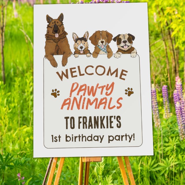 Dog Birthday Pawty Animals Welcome Sign (Creator Uploaded)