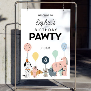 Dog Birthday Pawty Kids Birthday Foam Board