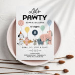 Dog Birthday Pawty Kids Birthday Invitation<br><div class="desc">Invite everyone to come,  sit,  stay and pawty! Easily edit the age and wording with your birthday party information. 

See the entire collection for more matching items!</div>