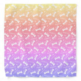 Dog Birthday Pawty Pattern Rainbow Ombre  Bandana
