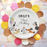 Dog Birthday Puppy Pawty Animals Pet Vet Modern Paper Plates<br><div class="desc">♥ A perfect addition to your party! Dog Puppy theme.</div>