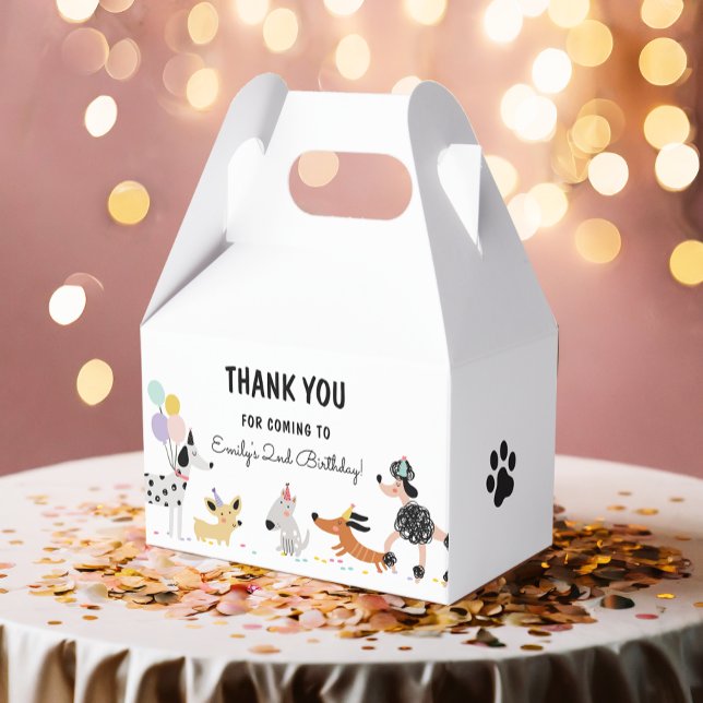 Dog Birthday Puppy Pawty Animals Thanks Favor Box (Creator Uploaded)