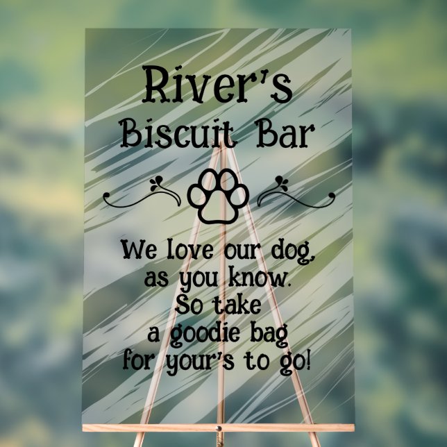 Dog Biscuit Bar Foam Board Sign (Neutral)