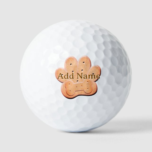 Dog Biscuit Pawprint and Bone Art Golf Balls (Front)