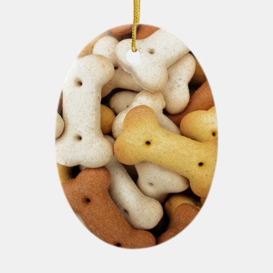 Dog biscuits ceramic ornament