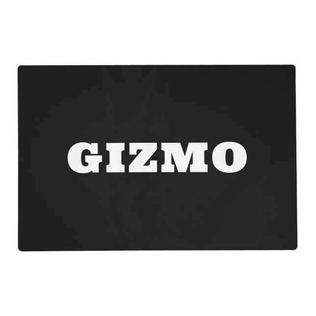 Dog Black Feeding Station Custom Name Placemat (Front)