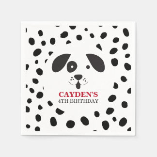 Dog Black Spot Dalmatian Birthday Napkins