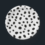 Dog Black Spot Dalmatian Birthday Paper Plates<br><div class="desc">Dog birthday party plates with black Dalmatian spots.</div>
