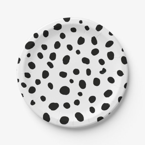 Dog Black Spot Dalmatian Birthday Paper Plates