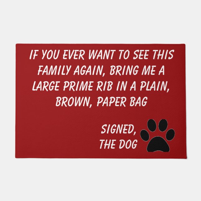 Dog Blackmail Door Mat (Front)