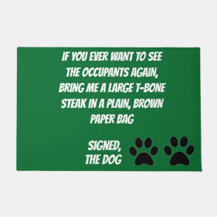 Dog Blackmail Green Doormat