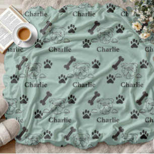 Dog Blanket with Name paws gifts for dog lovers