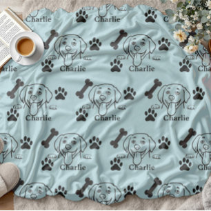  Dog Blanket with Name paws  gifts for dog lovers