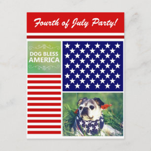Dog Bless America Patriotic Invitation